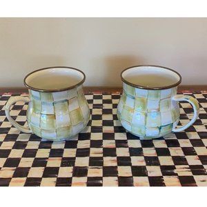 MacKenzie-Childs Parchment Check Mugs - Set of 2